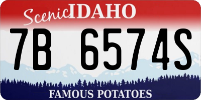 ID license plate 7B6574S