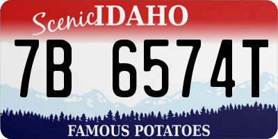 ID license plate 7B6574T