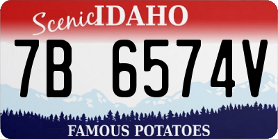 ID license plate 7B6574V