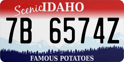 ID license plate 7B6574Z
