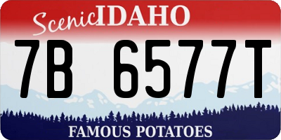 ID license plate 7B6577T