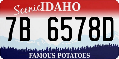 ID license plate 7B6578D
