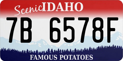 ID license plate 7B6578F