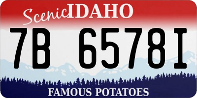 ID license plate 7B6578I