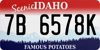 ID license plate 7B6578K