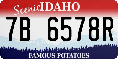 ID license plate 7B6578R