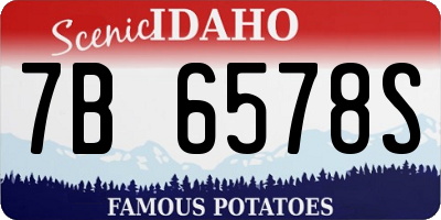 ID license plate 7B6578S