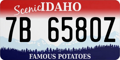 ID license plate 7B6580Z