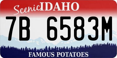 ID license plate 7B6583M