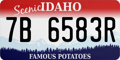 ID license plate 7B6583R