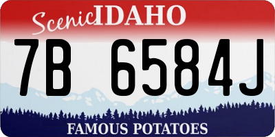 ID license plate 7B6584J