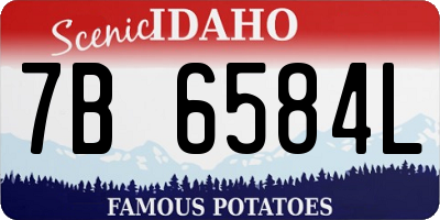 ID license plate 7B6584L