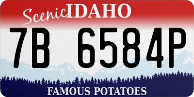 ID license plate 7B6584P