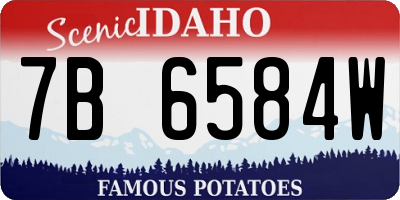 ID license plate 7B6584W