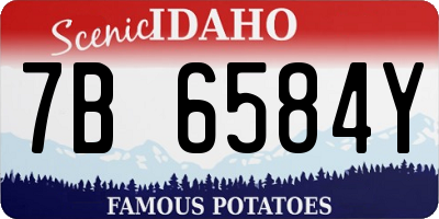 ID license plate 7B6584Y