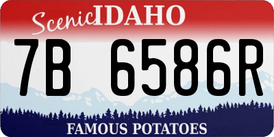 ID license plate 7B6586R