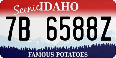 ID license plate 7B6588Z