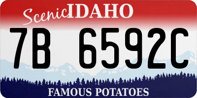 ID license plate 7B6592C