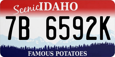 ID license plate 7B6592K