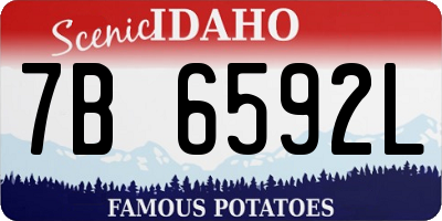 ID license plate 7B6592L