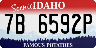 ID license plate 7B6592P