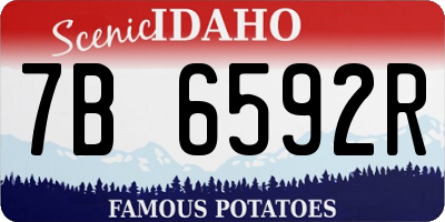 ID license plate 7B6592R