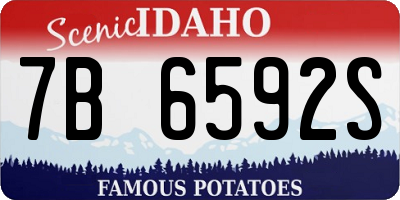 ID license plate 7B6592S