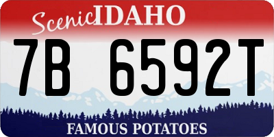 ID license plate 7B6592T
