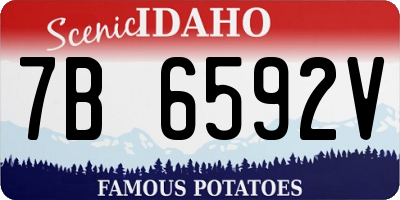 ID license plate 7B6592V