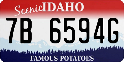 ID license plate 7B6594G
