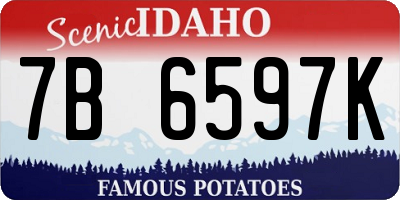 ID license plate 7B6597K