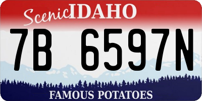 ID license plate 7B6597N