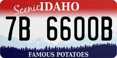 ID license plate 7B6600B
