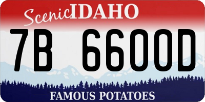 ID license plate 7B6600D