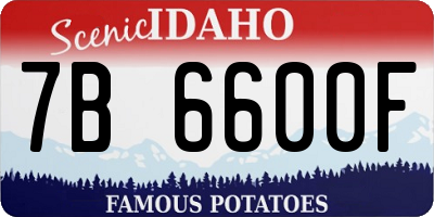 ID license plate 7B6600F
