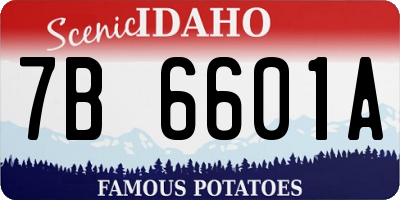 ID license plate 7B6601A