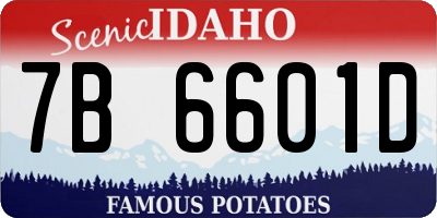 ID license plate 7B6601D