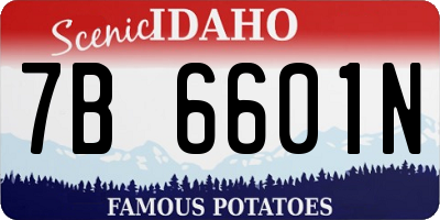 ID license plate 7B6601N
