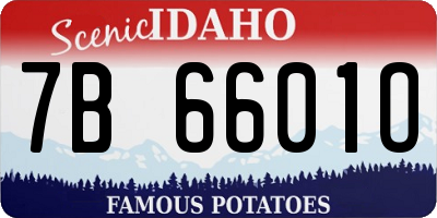 ID license plate 7B6601O