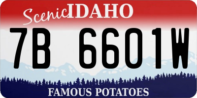 ID license plate 7B6601W