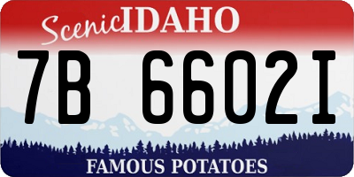 ID license plate 7B6602I
