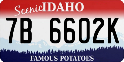 ID license plate 7B6602K