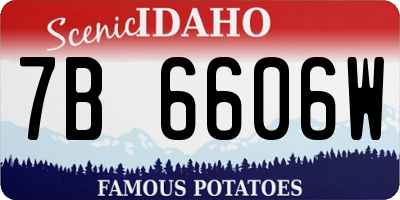 ID license plate 7B6606W