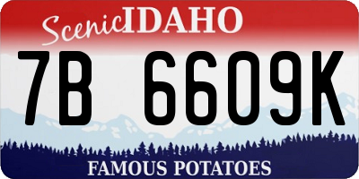 ID license plate 7B6609K