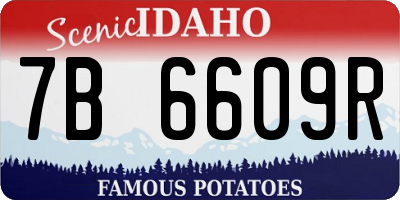 ID license plate 7B6609R