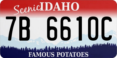 ID license plate 7B6610C