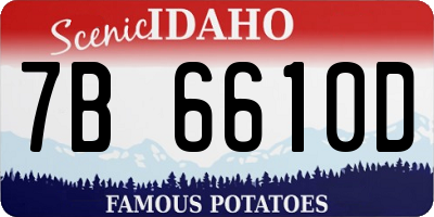 ID license plate 7B6610D