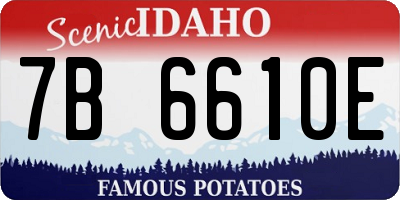 ID license plate 7B6610E