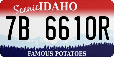 ID license plate 7B6610R