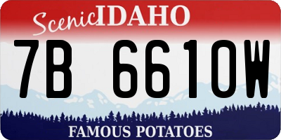 ID license plate 7B6610W